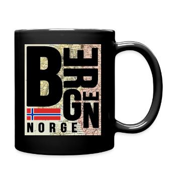 Bergen Norway Norge - Full Colour Mug - black - Right