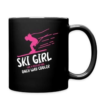 Ski Girl Mädchen Kinder - Tasse einfarbig - Schwarz - Rechts