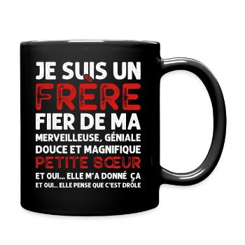 Frangin cadeau humour soeur pour frère - Mug uni - noir - Droite