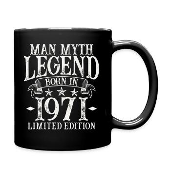 Born 1971 Man Myth Legend 51 Birthday - Full Colour Mug - black - Right
