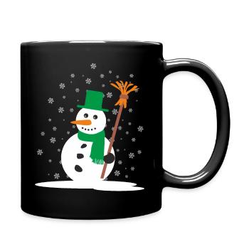 Bonhomme de neige de Noël - Mug uni - noir - Droite