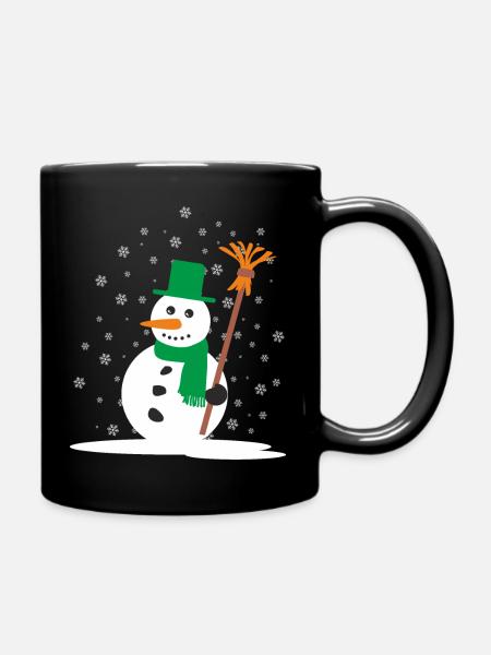 Christmas Snowman - Full Colour Mug - black