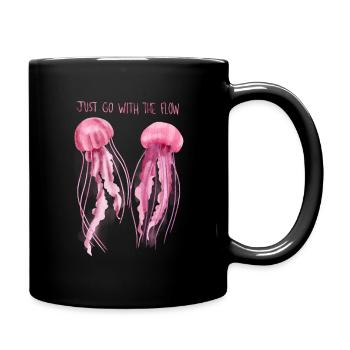 Qualle - Tasse einfarbig - Schwarz - Rechts