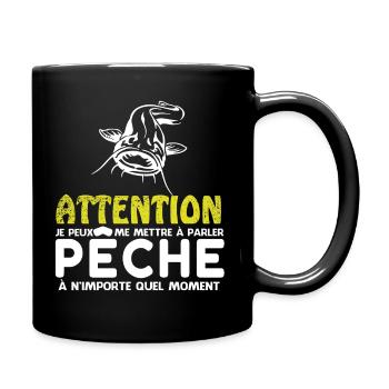Parler Peche Silure - Mug uni - noir - Droite