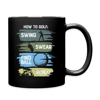 Comment jouer au golf drôle - Mug uni - noir - Droite