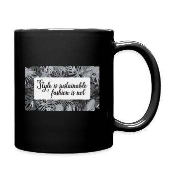 Nachhaltigkeit - Tasse einfarbig - Schwarz - Rechts