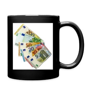 euro banknotes on white background - Tasse einfarbig - Schwarz - Rechts