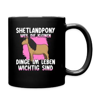Shetty Shetlandpony Pferde Reiterin Reitsport - Tasse einfarbig - Schwarz - Rechts