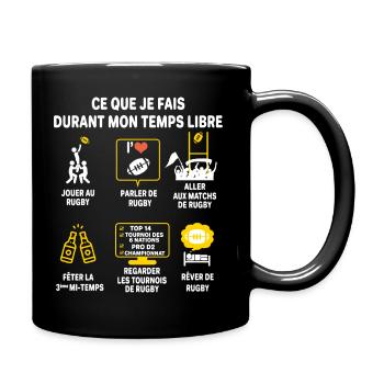 Rugby supporter Joueur Cadeau Humour rugby - Mug uni - noir - Droite