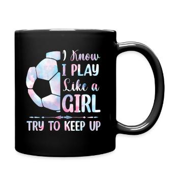 Soccer Filles - Mug uni - noir - Droite