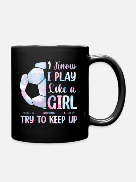 Fußball Mädchen - Tasse einfarbig - Schwarz