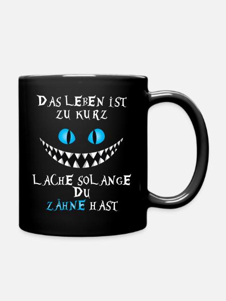 Katze Grinsekatze Geschenk Weihnachtsgeschenk - Tasse einfarbig - Schwarz