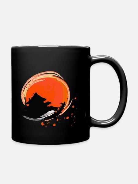Asiatische Sonne - Tasse einfarbig - Schwarz