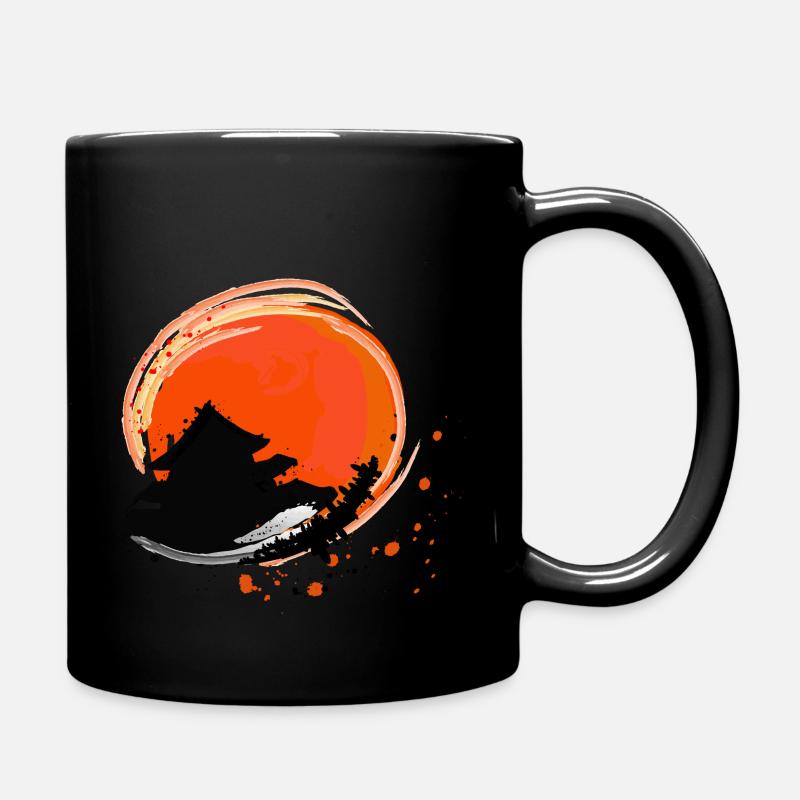 Asiatische Sonne - Tasse einfarbig - Schwarz