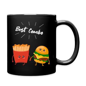 Burger & Fries Couple Cadeau pour les amateurs de frites - Mug uni - noir - Droite