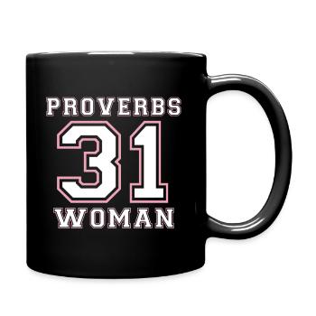 Proverbes 31 Femme - Vêtements chrétiens - Mug uni - noir - Droite