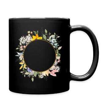 Round wreath customizable - Full Colour Mug - black - Right