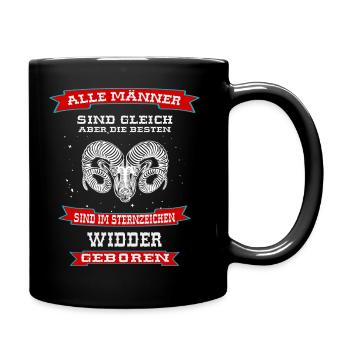 Sternzeichen Widder Design - Tasse einfarbig - Schwarz - Rechts