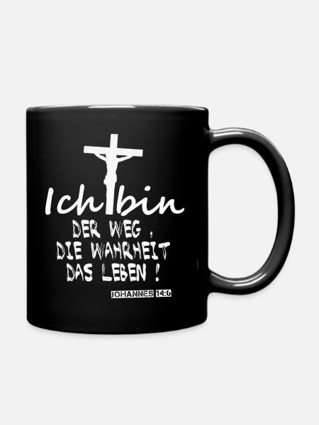 Jesus der Weg, die Wahrheit, das Leben - Tasse einfarbig - Schwarz
