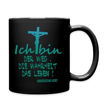 Ich bin der Weg die Wahrheit das Leben - Jesus - Tasse einfarbig - Schwarz - Rechts