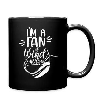 Ich Bin Ein Fan Der Windenergie Windkraft Windrad - Tasse einfarbig - Schwarz - Rechts