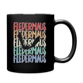 Fledermaus Fledermäuse - Tasse einfarbig - Schwarz - Rechts