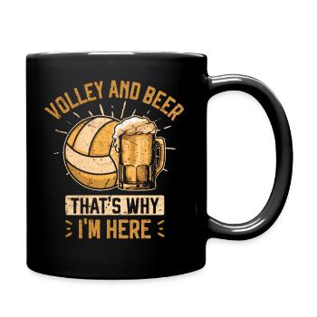 Volleyball und Bier Deshalb bin ich hier Team Beer - Tasse einfarbig - Schwarz - Rechts