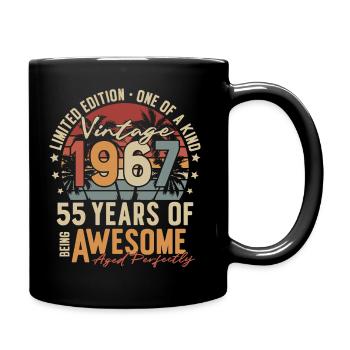 55 anniversaire né en 1967 Vintage Retro - Mug uni - noir - Droite