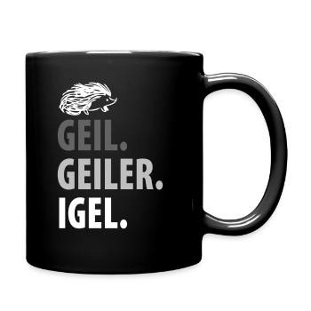 Igel - Tasse einfarbig - Schwarz - Rechts