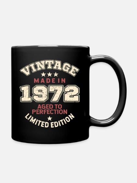 Vintage Retro Jahrgang 1972 Original - Tasse einfarbig - Schwarz