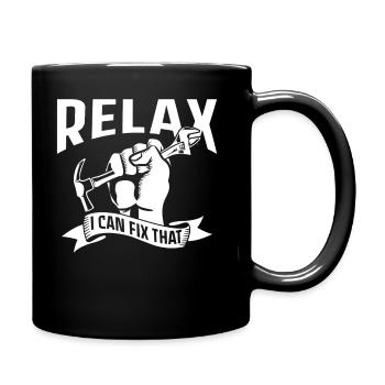 Keine Sorge Das Kann Ich Reparieren Heimwerker - Tasse einfarbig - Schwarz - Rechts