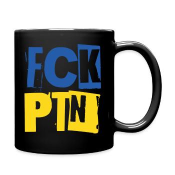 FCK PTN Ukraine blue yellow - Full Colour Mug - black - Right