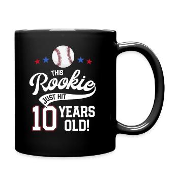 Baseball Birthday Party This Rookie Just Hit 10 - Full Colour Mug - black - Right