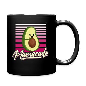 Mamacado Schwangerschaft Avocado Mutter Mama Baby - Tasse einfarbig - Schwarz - Rechts