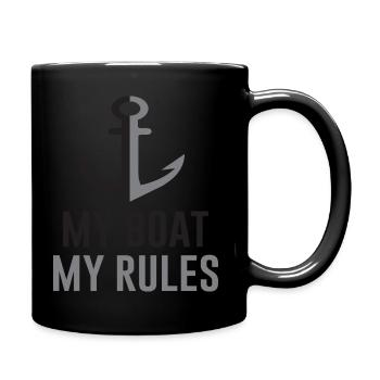 Bateau à moteur Mon bateau Mes règles Dire l’humour - Mug uni - noir - Droite