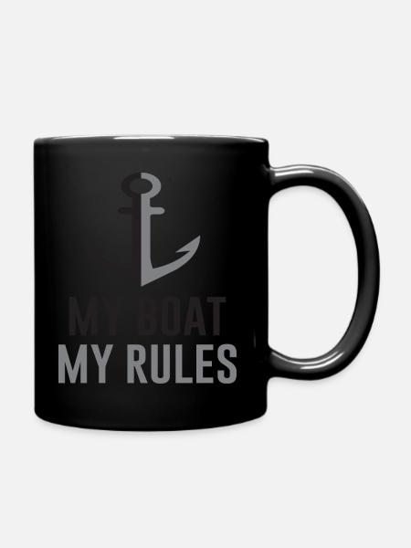 Motorboot Boot My Boat My Rules Spruch Humor - Tasse einfarbig - Schwarz