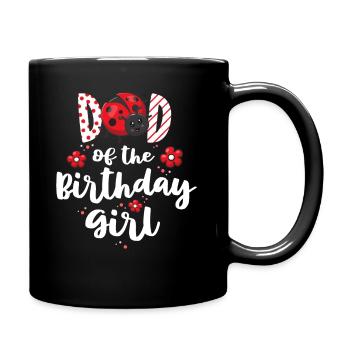 Papa de la fille d’anniversaire correspondant à la coccinelle de la famille - Mug uni - noir - Droite