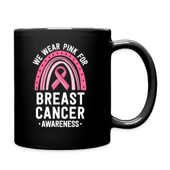 Nous portons une correspondance rose de sensibilisation au cancer du sein - Mug uni - noir - Droite