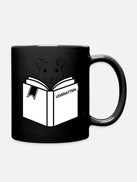 Leseratten - Tasse einfarbig - Schwarz