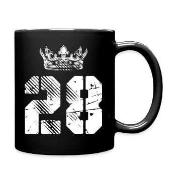 28 Zahl Krone - Tasse einfarbig - Schwarz - Rechts