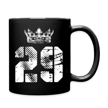 29 Zahl Krone - Tasse einfarbig - Schwarz - Rechts