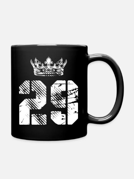 29 Zahl Krone - Tasse einfarbig - Schwarz