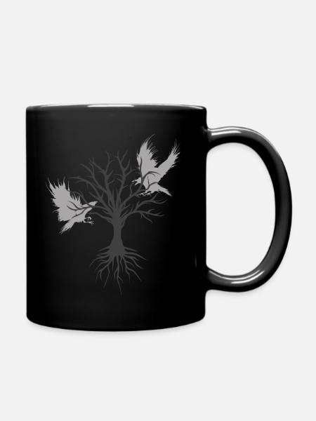Yggdrasil Raven - Tasse einfarbig - Schwarz