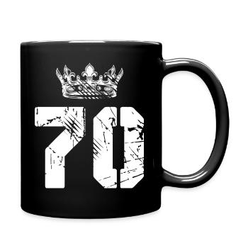 70 Number crown - Full Colour Mug - black - Right