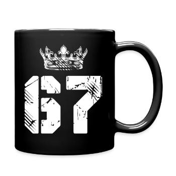 67 Zahl Krone - Tasse einfarbig - Schwarz - Rechts