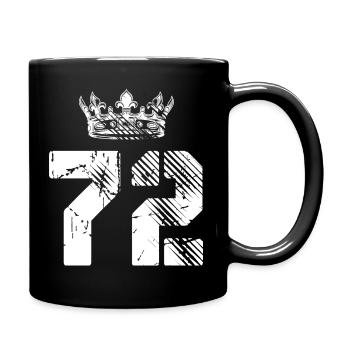 72 Zahl Krone - Tasse einfarbig - Schwarz - Rechts