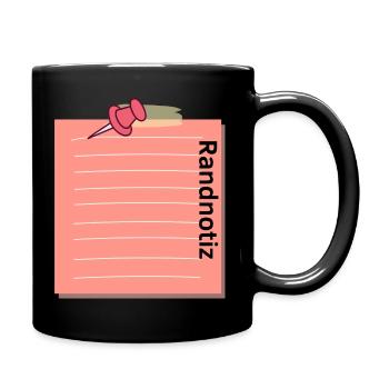 Zettel mit Randnotiz und Reißzwecke To-Do Liste - Tasse einfarbig - Schwarz - Rechts