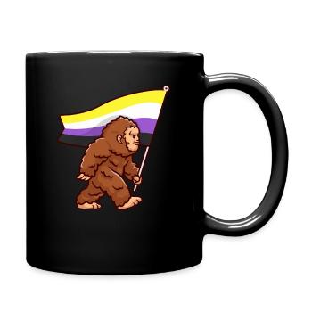 Bigfoot Gender Non-binary Pride Flag Colors - Full Colour Mug - black - Right