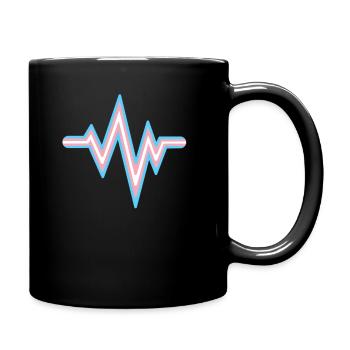 Transgenre Heartbeat Trans Flag Couleurs LGBT - Mug uni - noir - Droite