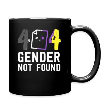 Error 404 Gender Not Found Pride Agender Gender - Full Colour Mug - black - Right